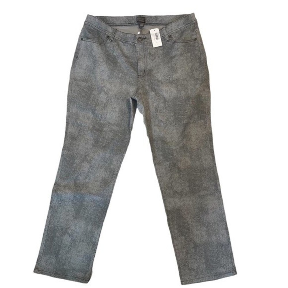 NWT CHICO'S Silver Python Lustrous Print Gray Sli… - image 4